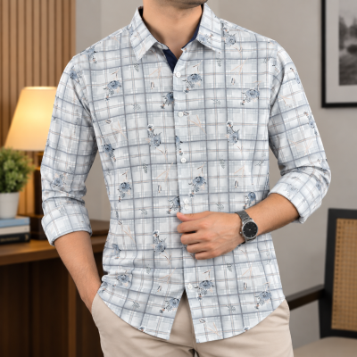 Pure Cotton Check Contrast Shirts